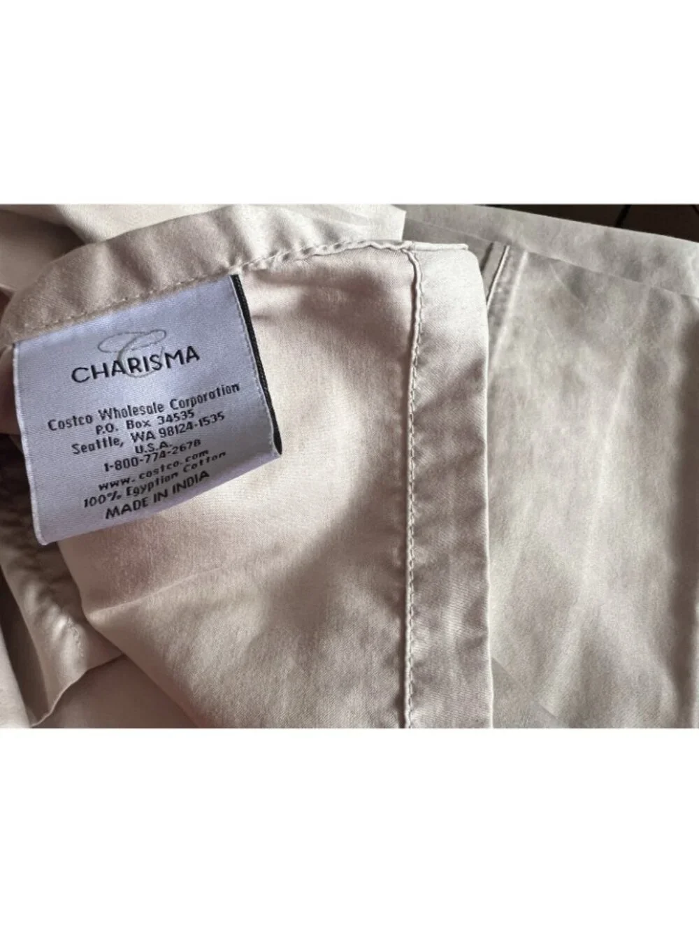 KING Flat Sheet Ecru 100% Egyptian Cotton Tan Luxury Linens Charisma PRISTINE